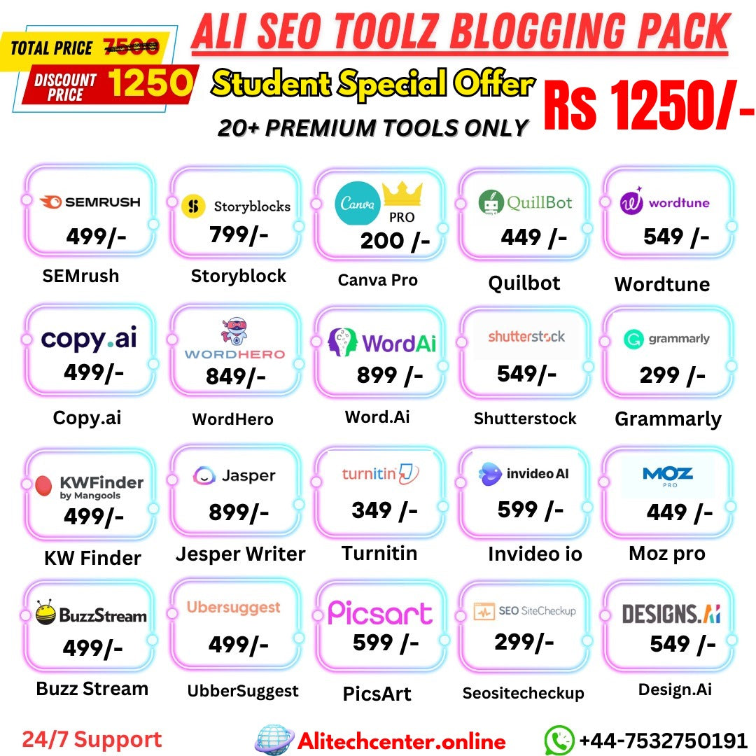 Ultimate Blogging & SEO Tools Package | 50+ Premium Tools for Just 1250